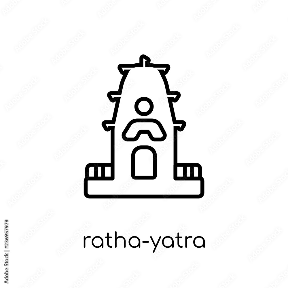 ratha-yatra icon. Trendy modern flat linear vector ratha-yatra icon on white background from thin line india collection