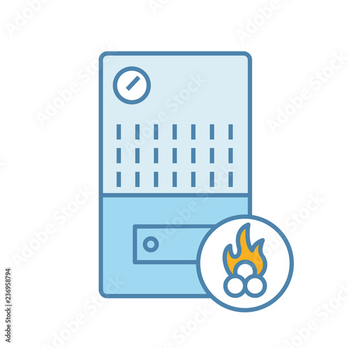 Solid fuel boiler color icon