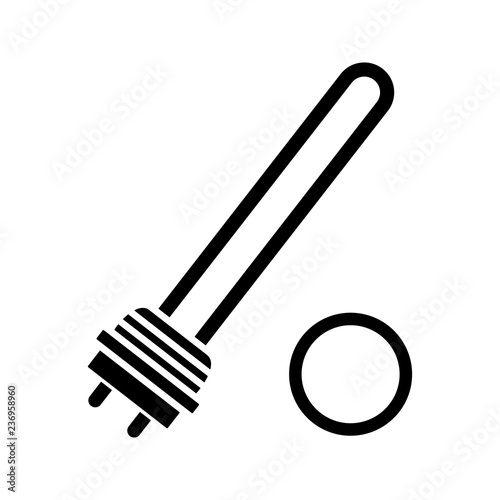 Water heater element glyph icon