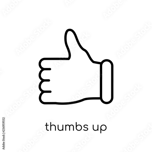 Thumbs up icon. Trendy modern flat linear vector Thumbs up icon on white background from thin line Hands and guestures collection