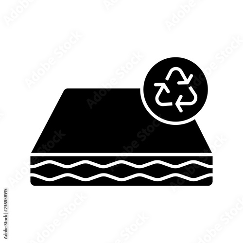 Ecological mattress recycling glyph icon