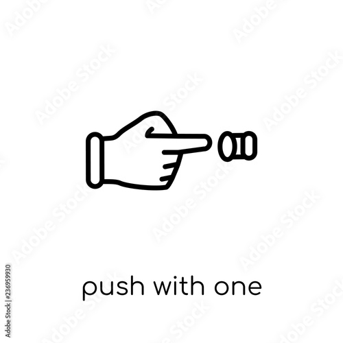 Push with one finger to slide icon. Trendy modern flat linear ve