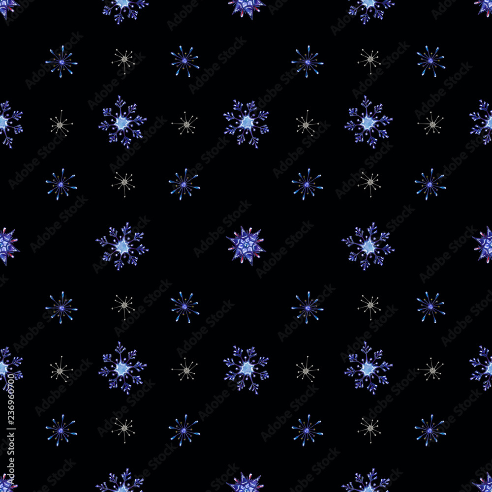 Christmas watercolor snowflakes background Christmas watercolor snowflakes background