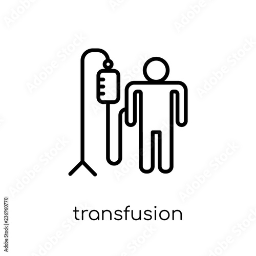 Transfusion icon. Trendy modern flat linear vector Transfusion icon on white background from thin line Health and Medical collection