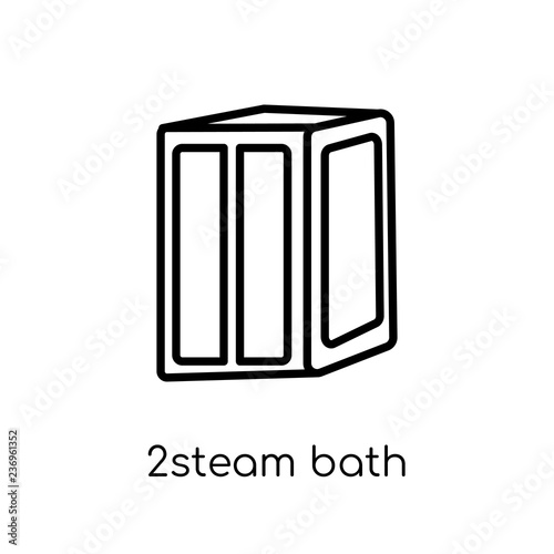 2Steam bath icon. Trendy modern flat linear vector 2Steam bath icon on white background from thin line sauna collection photo