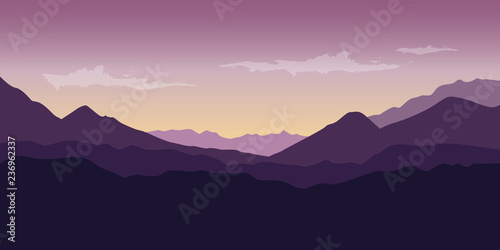 beautiful purple mountain wildlife nature landscape vector illustration EPS10