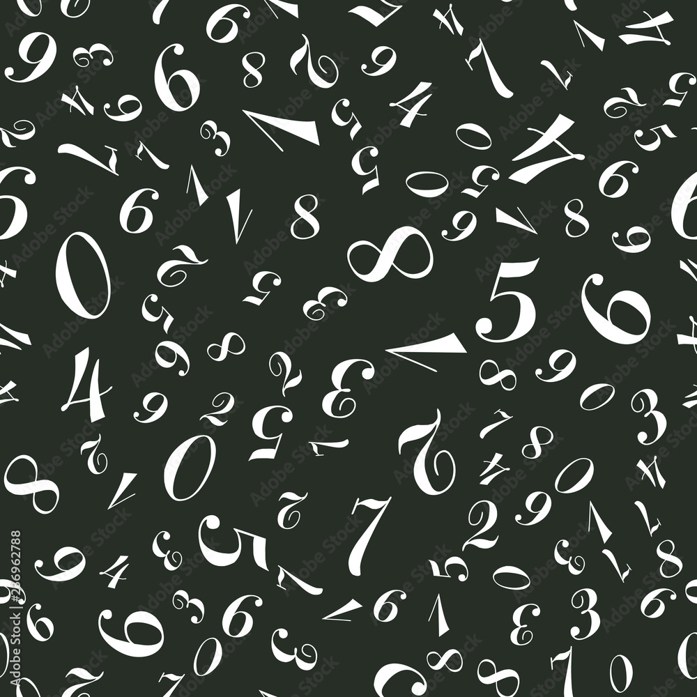 Different Numbers Seamless vector EPS 10 pattern 