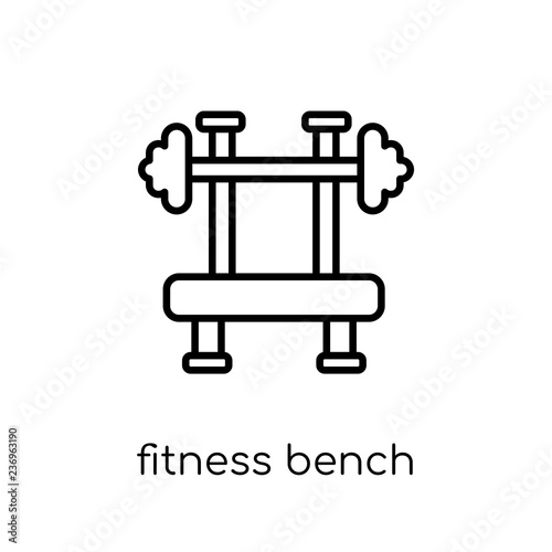 Fitness bench icon. Trendy modern flat linear vector Fitness bench icon on white background from thin line Gym and fitness collection