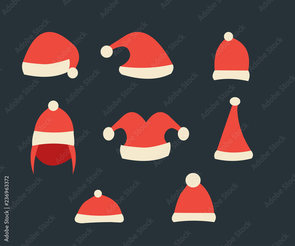 set of santa claus hats set of santa claus hats