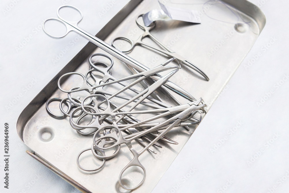 Fototapeta premium Surgical instruments, a set of surgical instruments