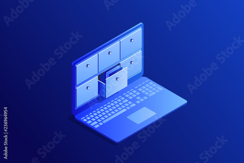 Isometric concept of database.
