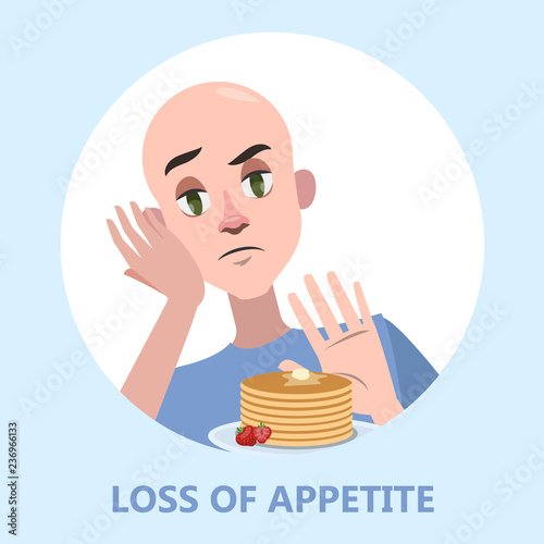Man with food aversion or eating disorder