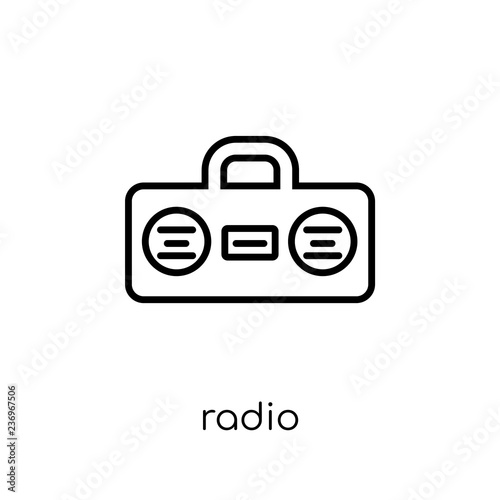 radio icon. Trendy modern flat linear vector radio icon on white background from thin line Electronic devices collection, outline vector illustration