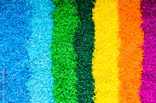 Vertical lines with colorful rice