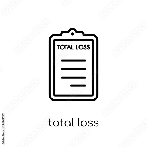 total loss icon. Trendy modern flat linear vector total loss icon on white background from thin line Insurance collection