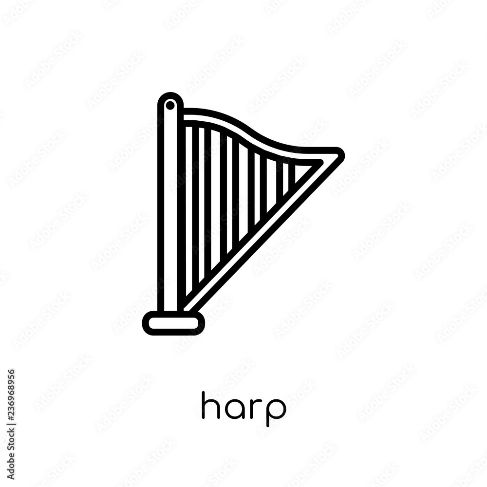 Harp icon from Music collection. Harp icon from Music collection.