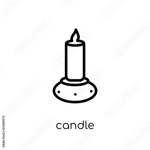 candle icon. Trendy modern flat linear vector candle icon on white background from thin line Religion collection