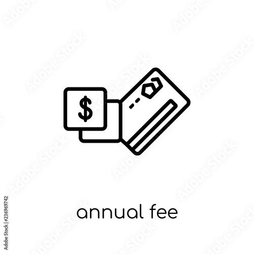 annual fee icon. Trendy modern flat linear vector annual fee icon on white background from thin line general collection