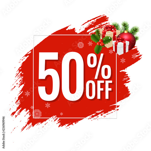 20% Sale Red Blobs Banner Transparent Background