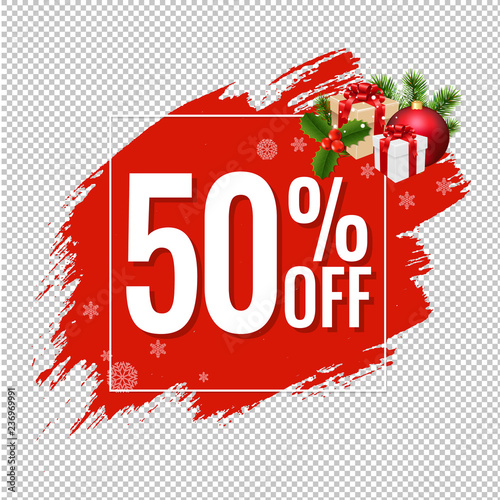 50% Sale Red Blobs Banner