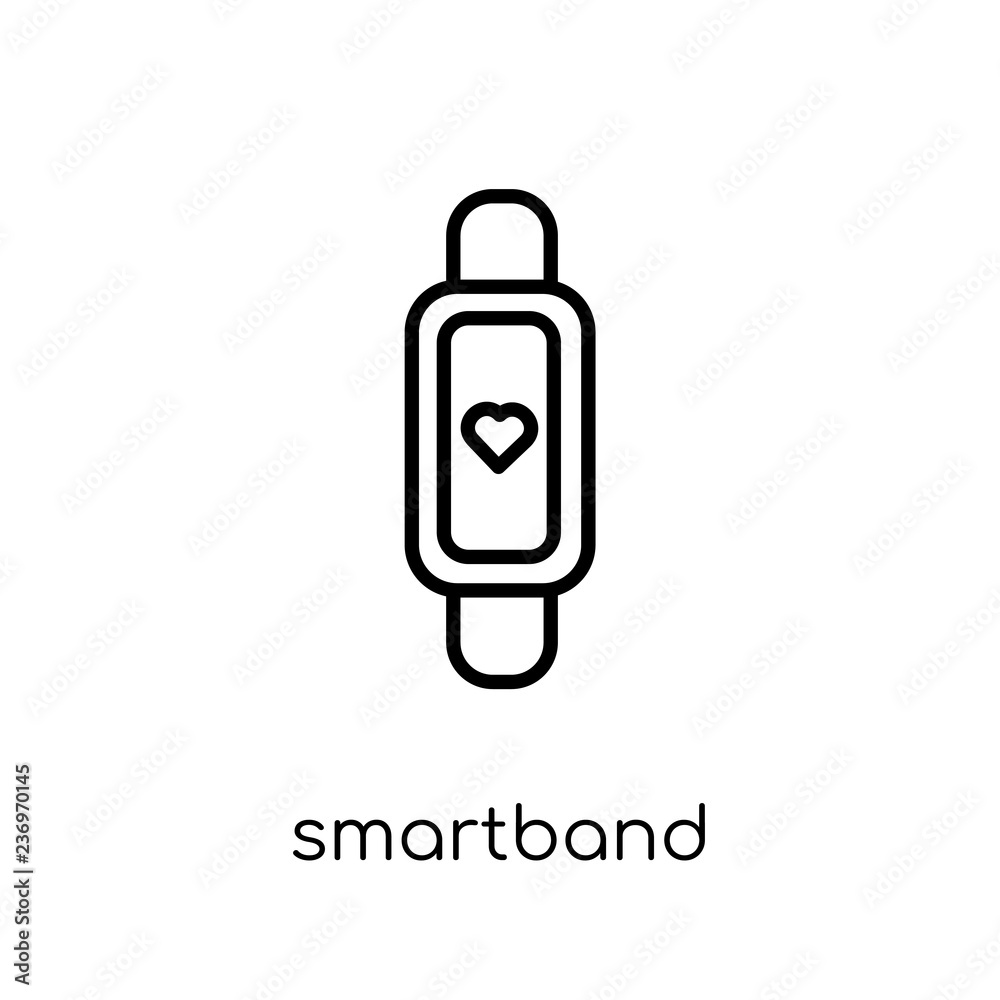 Smartband icon. Trendy modern flat linear vector Smartband icon on white background from thin line Electronic devices collection