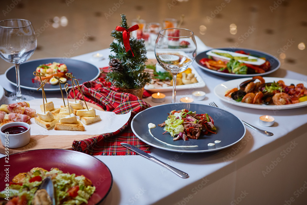 Beautiful Christmas table setting. Beautiful Christmas table setting.
