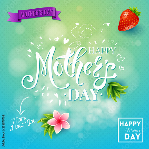 Mom I love you mothers day graphic elements