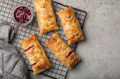 puff pastry stuffed with berries, photo