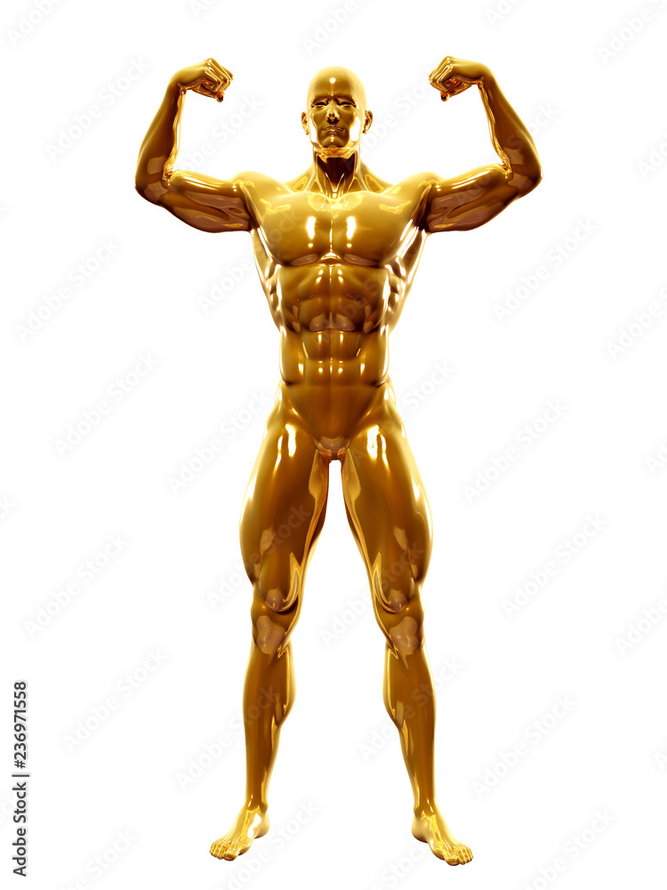 3d rendered illustration of a golden man