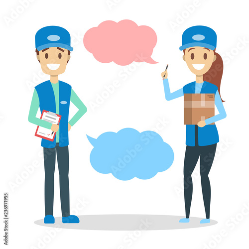 Wallpaper Mural Male and female chef character in the uniform and hat Torontodigital.ca