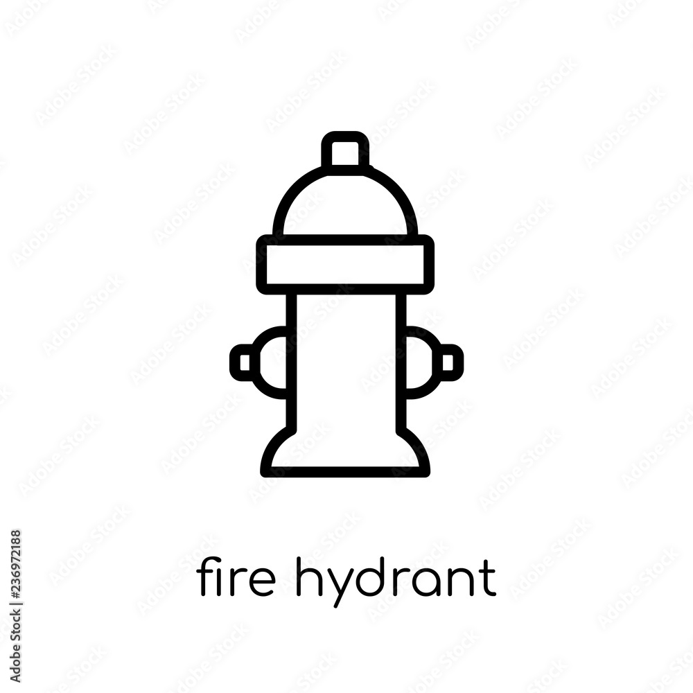 Fire hydrant icon. Trendy modern flat linear vector Fire hydrant icon on white background from thin line nature collection Fire hydrant icon. Trendy modern flat linear vector Fire hydrant icon on white background from thin line nature collection