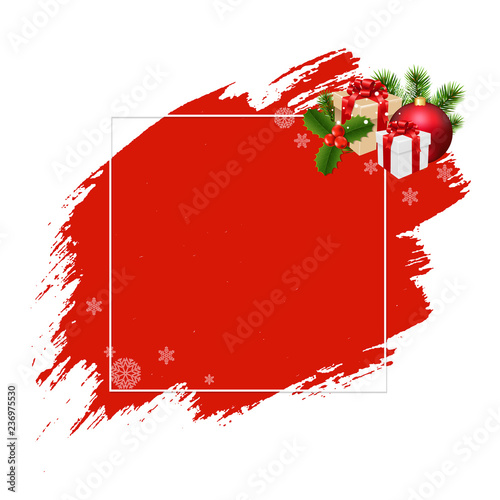 Merry Christmas Banner Red Blobs