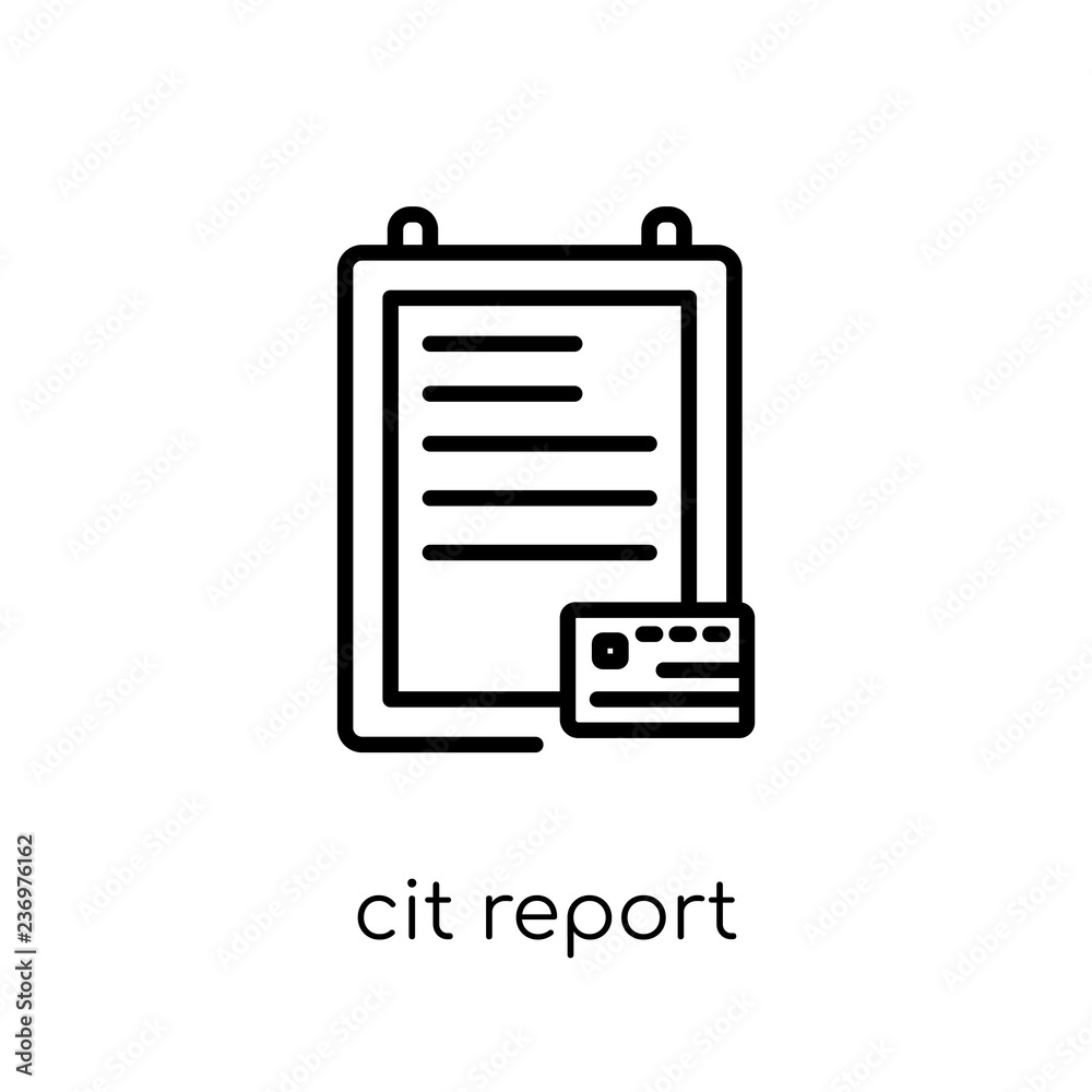 credit report icon. Trendy modern flat linear vector credit report icon on white background from thin line general collection credit report icon. Trendy modern flat linear vector credit report icon on white background from thin line general collection