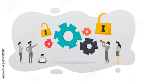 Open source concept. Free software for the computer