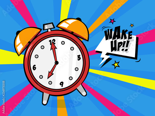 Alarm clock in a pop art style