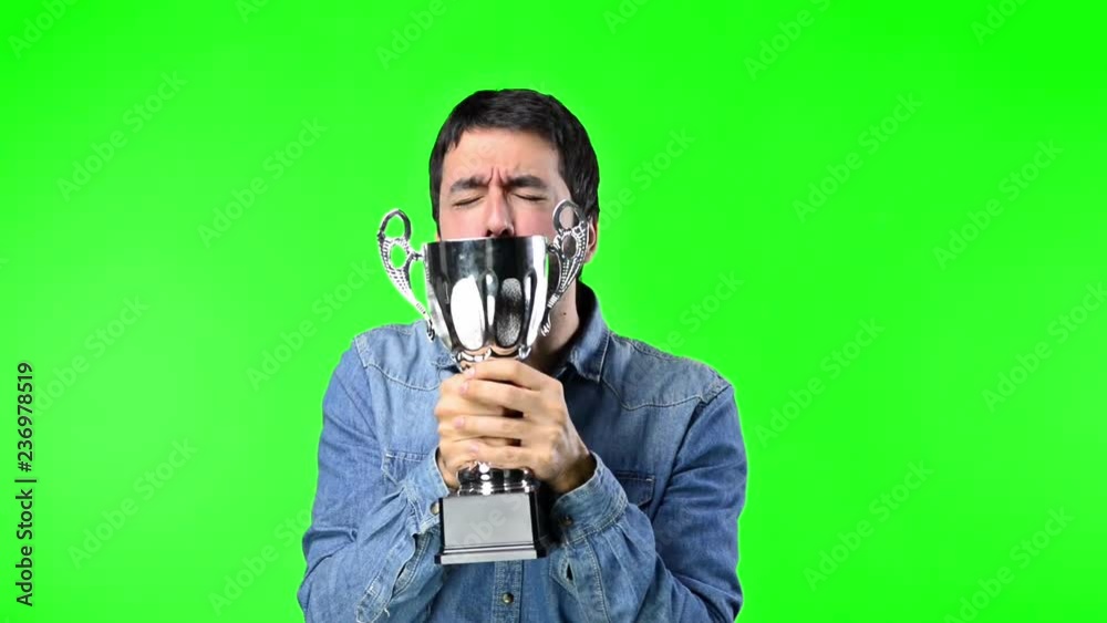 Man on green screen chroma key background Man on green screen chroma key background
