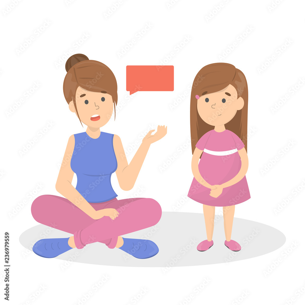 Mother talk to a little child. Parent with a kid Mother talk to a little child. Parent with a kid