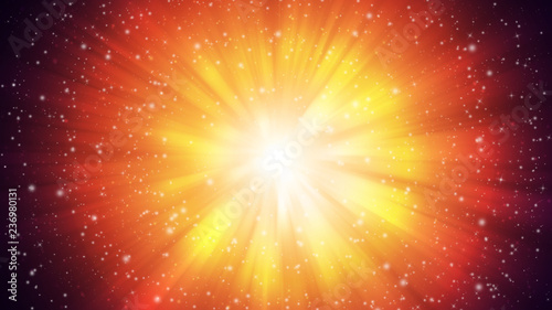 Dark Gold sparkle rays lights with bokeh elegant radial abstract background. Dust sparks background. Motion illustration