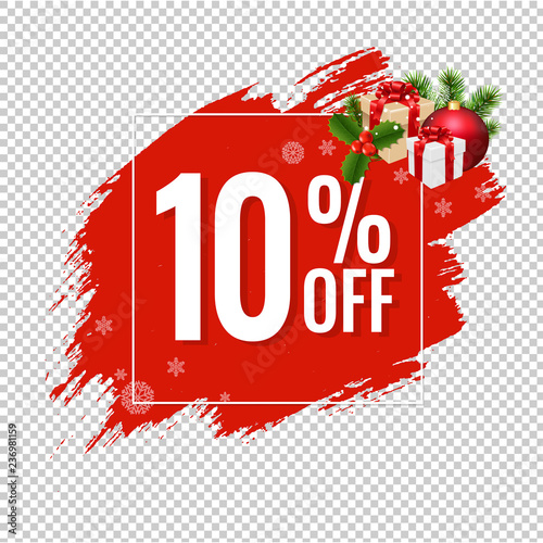 Sale Red Blobs Banner Transparent Background