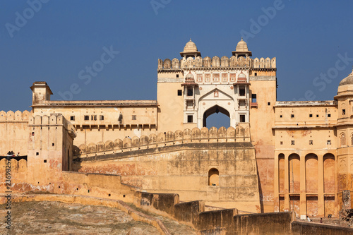 Gate and details of Amber Fort on the outskirts of Jaipur  Rajasthan  India