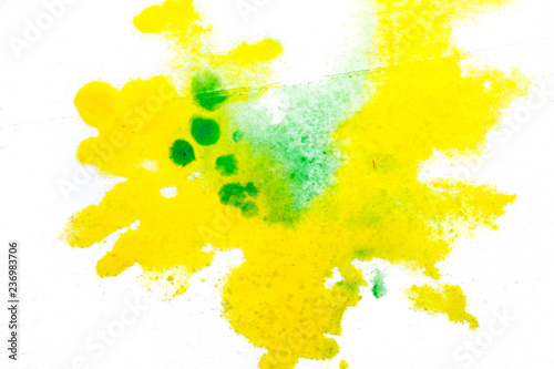 yellow green, blurry spot of watercolor paint. background