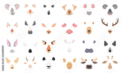 Animal face for video chat or selfie effect