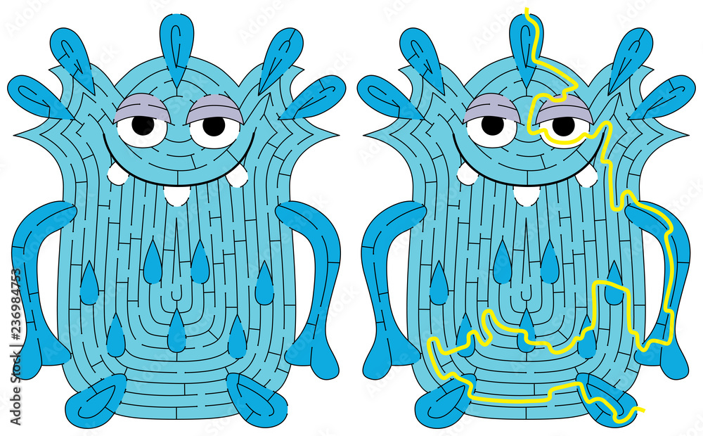 Naklejka premium Little monster maze