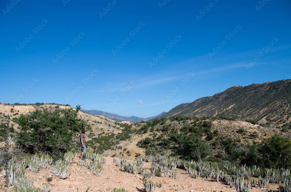 Geocaching in the desert of Morocco.