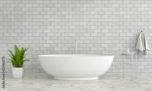 Bathroom interior bathtub  3D rendering