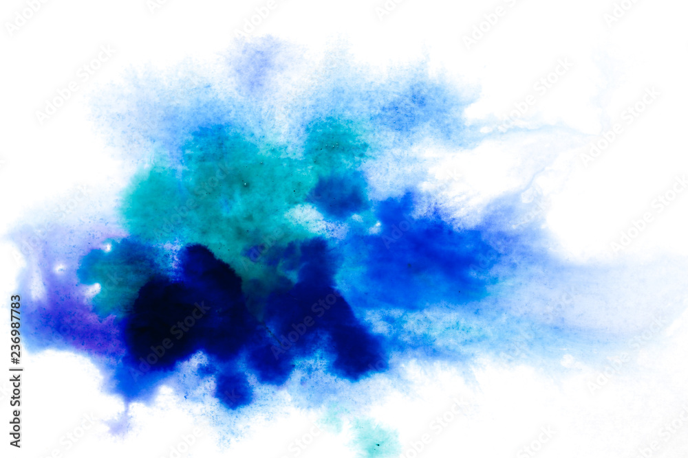 Naklejka premium blue, blurry spot of watercolor paint. background