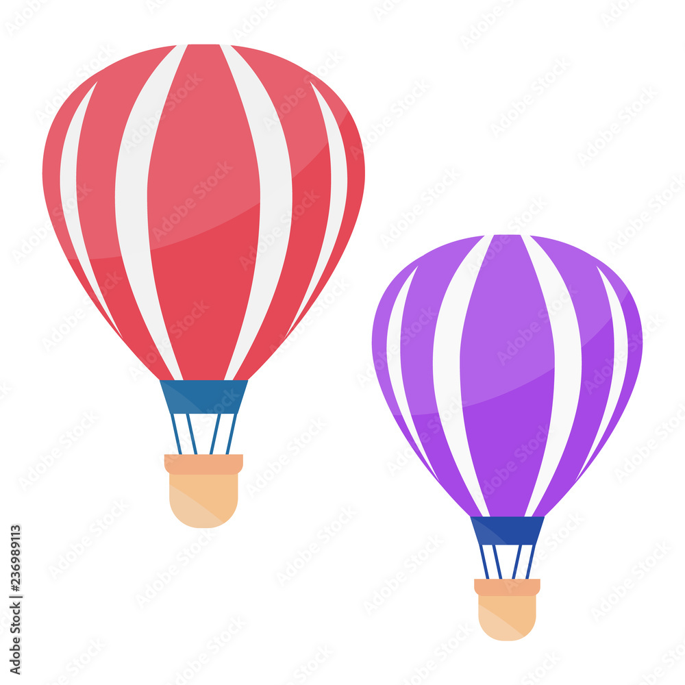 Fototapeta premium Hot air balloons set. Air balloon flat vector