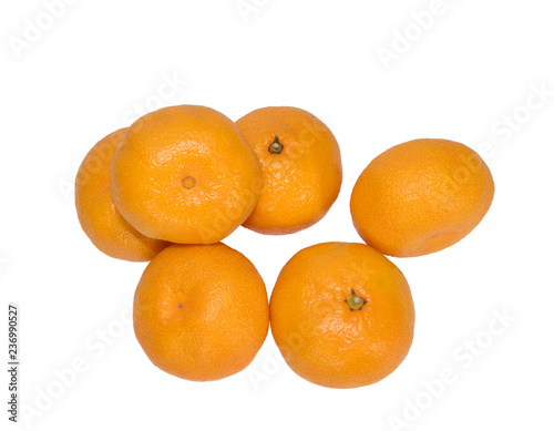  bunch of ripe tangerine isolated on white background