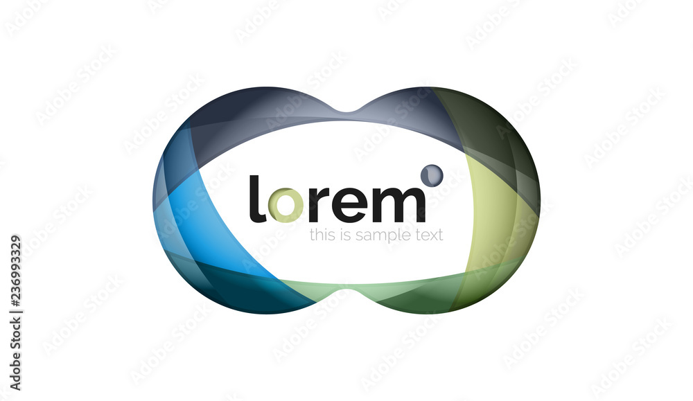 Abstract geometric design logo made of flowing elements Abstract geometric design logo made of flowing elements