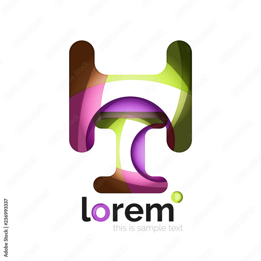 Abstract geometric design logo made of flowing elements Abstract geometric design logo made of flowing elements